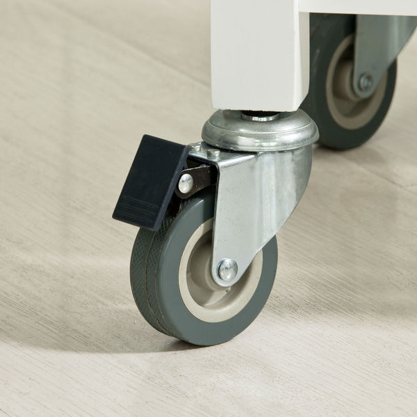 SoBuy Carrello Cucina Scaffale Cucina Mobile Cucina Bianco Con Route Fkw16-Wn