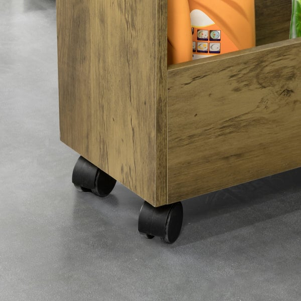SoBuy Carrellino Salvaspazio Carrello Cucina Organizzatore Bagno Mobiletto Bagno Salvaspazio Legno BZR46-N
