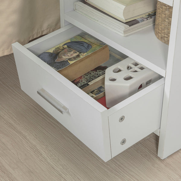 SoBuy Comodino Comodino Piccolo Tavolino Da Divano Bianco Con Cassetto Fbt66-W