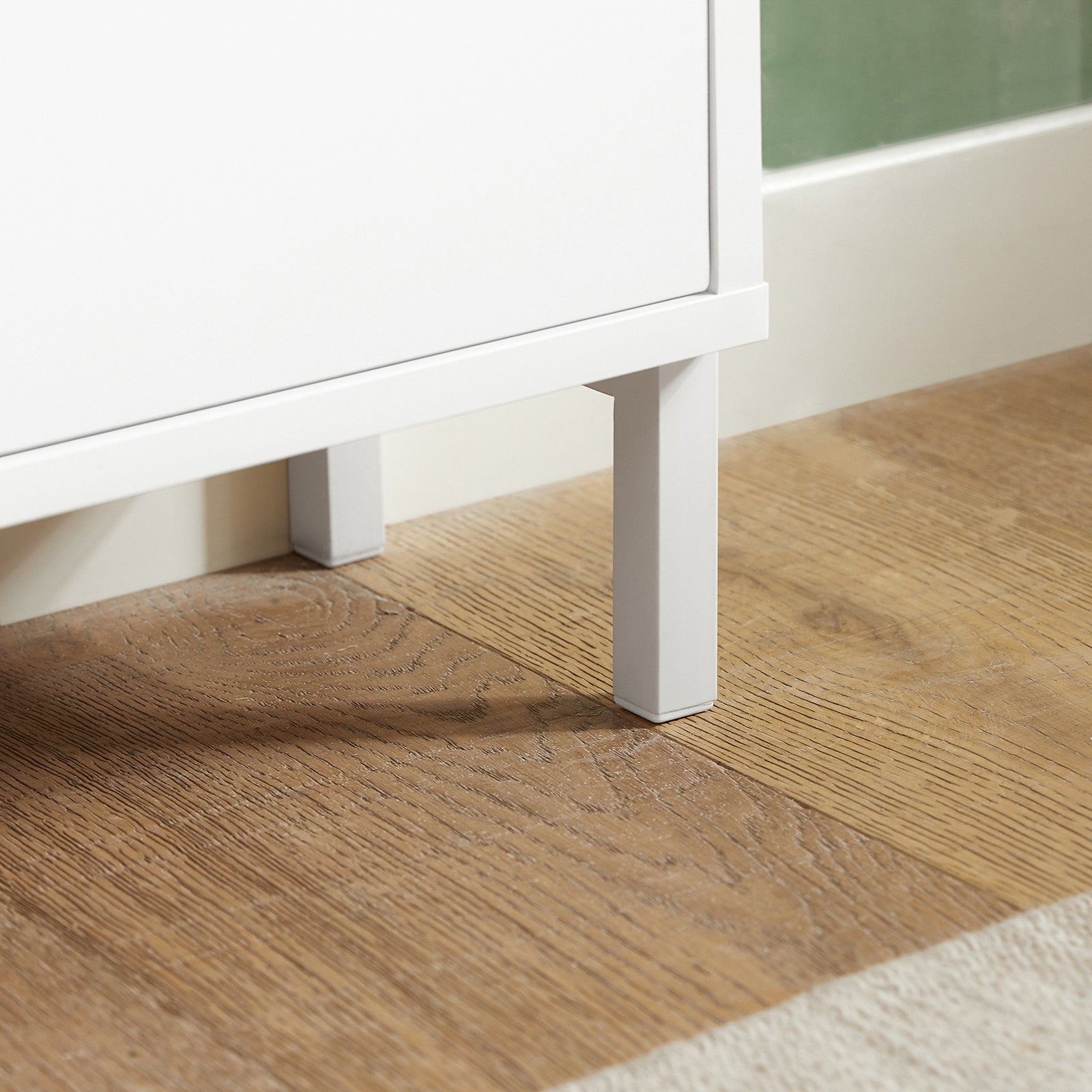 SoBuy Scarpiera con 4 scomparti, con 8 ripiani, colore: bianco, dimensioni: circa 100 x 91 x 19 cm FSR100-W