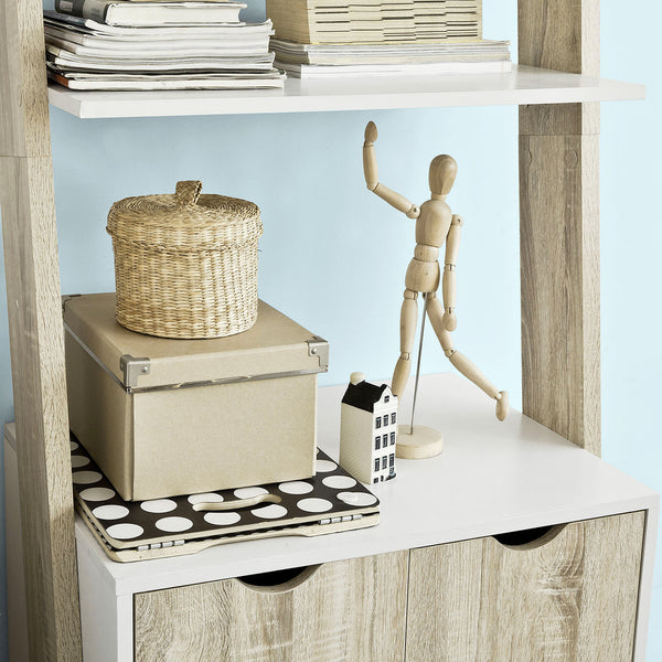 SoBuy Libreria Scaffale A Scala Libreria A Scala Bianco Frg110-Wn
