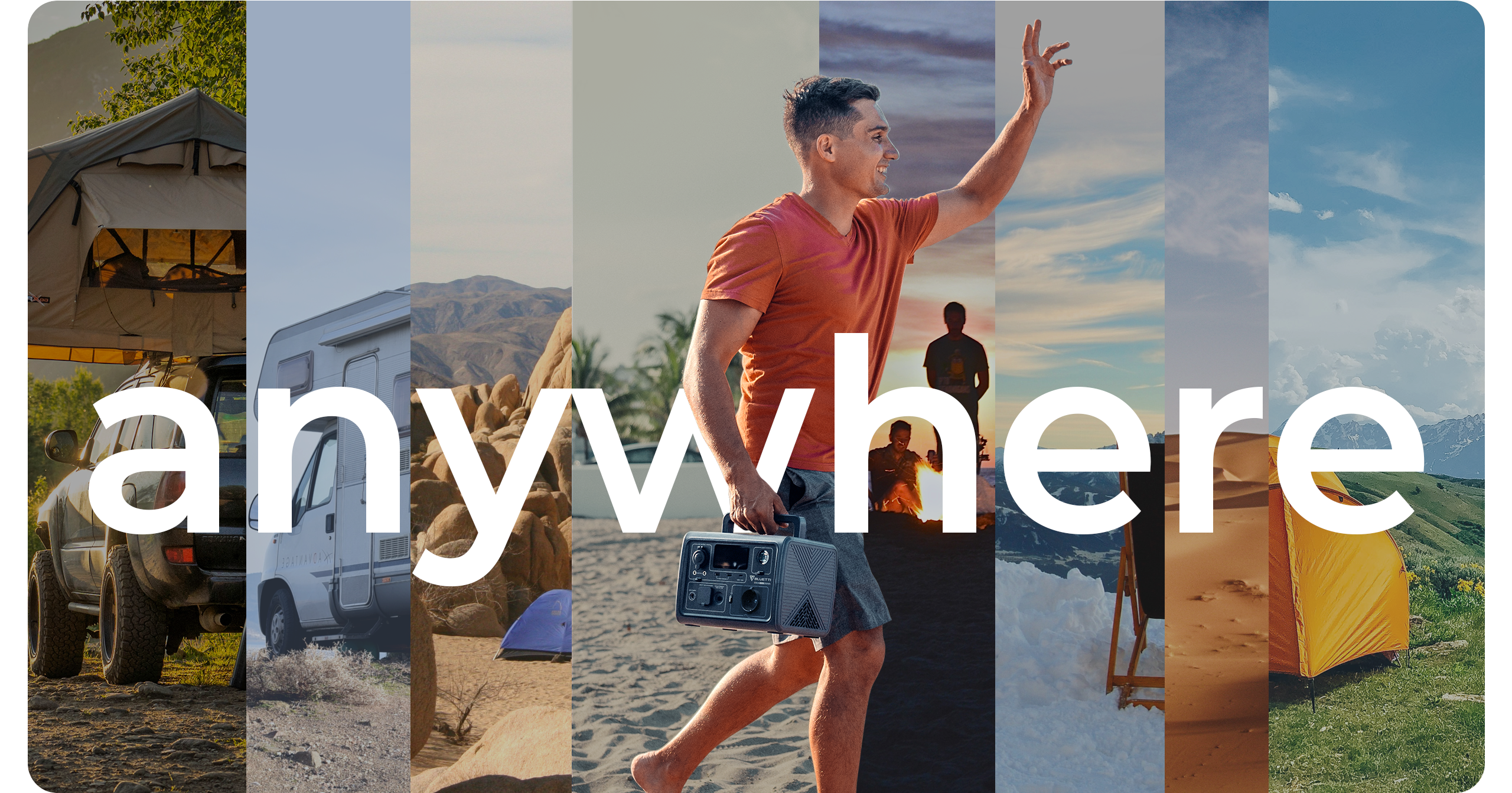 anywhere. Uomo in maglietta girocollo arancione e pantaloncini neri seduto su una sedia di legno bianca