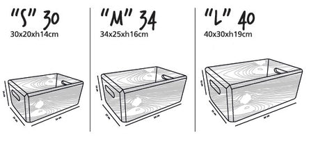 Set 3 Cassette portatutto in legno di abete massello Alberiamo