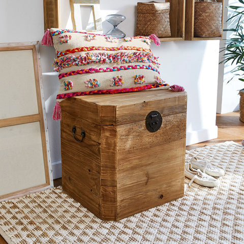 Baule contenitore in legno di pino