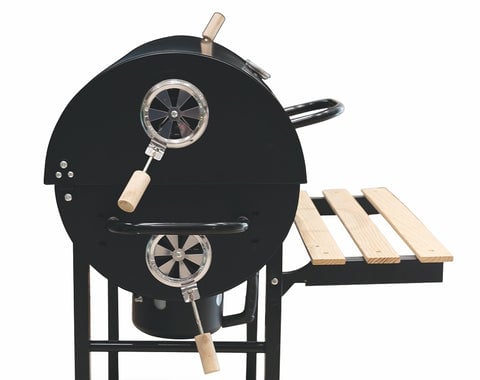 BBQ Barbecue rettangolare con ruote e coperchio 2 ripiani in legno  struttura in metallo BestBQ