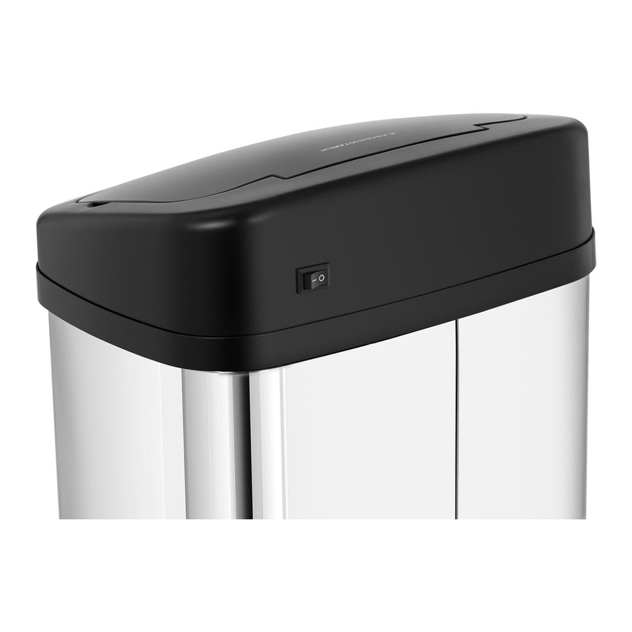 Poubelle Cuisine 60L Automatique FLINQ - Couvercle Basculant Sensoriel, Design Inox Argenté, Ouverture Sans Contact