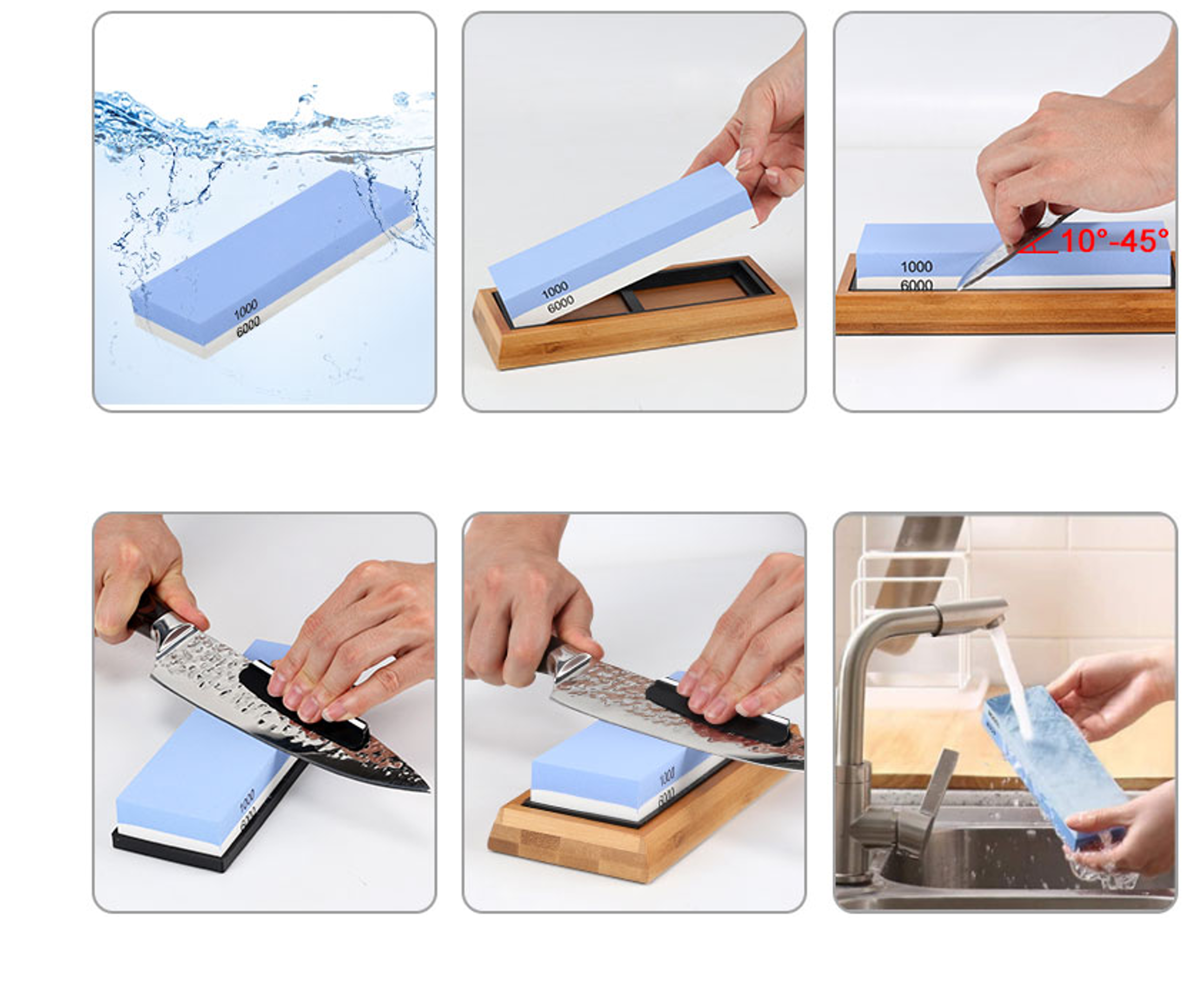 affilacoltelli da cucina pietra ad acqua grana