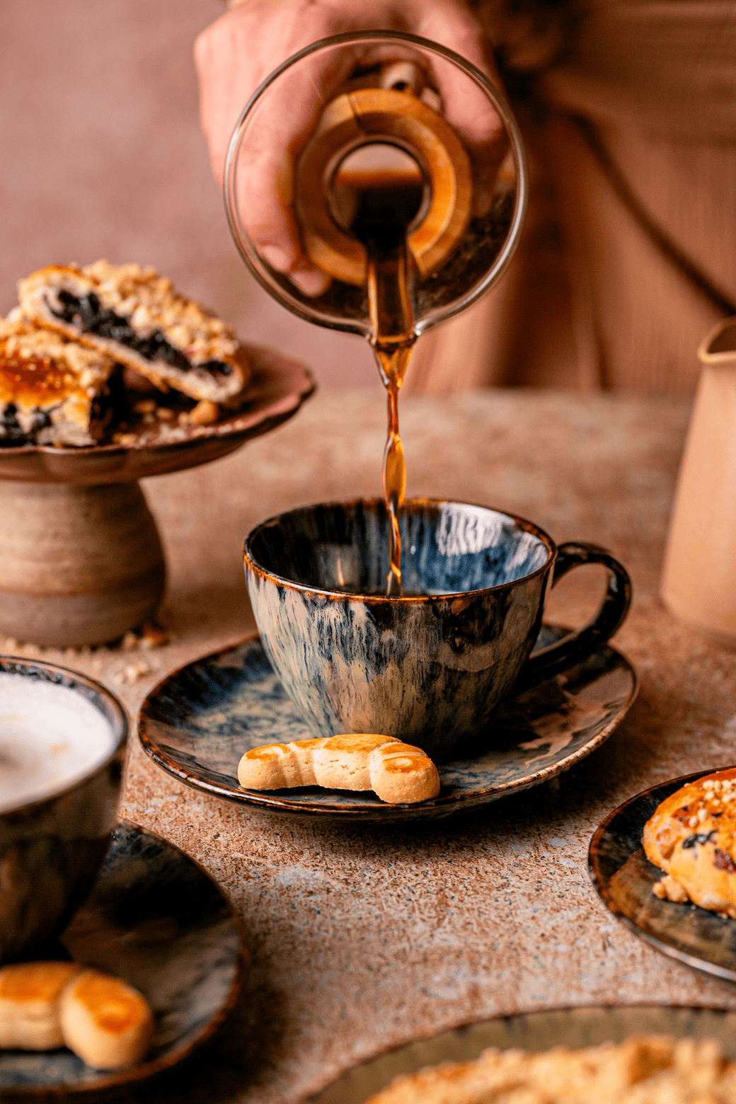 Kasai Kaffeeservice in Gelb und Grün für 4, 8 oder 12 Personen, aus Steingut, spülmaschinenfest, modern und elegant
