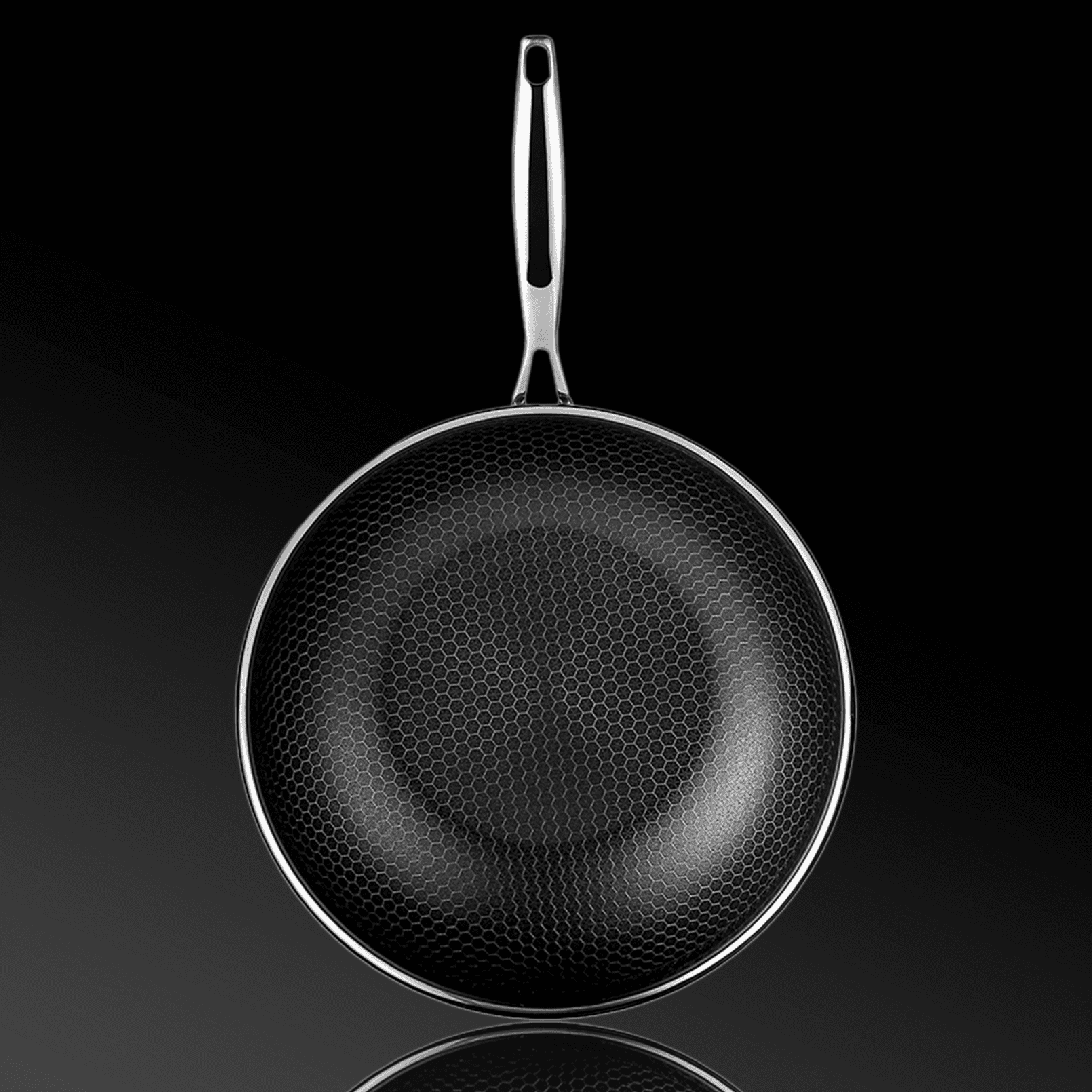 Sartén wok profesional de 30 cm para inducción, Yezey, sartén de acero, juego de sartenes, sartén con tapa, sartén de acero inoxidable para inducción, apta para lavavajillas