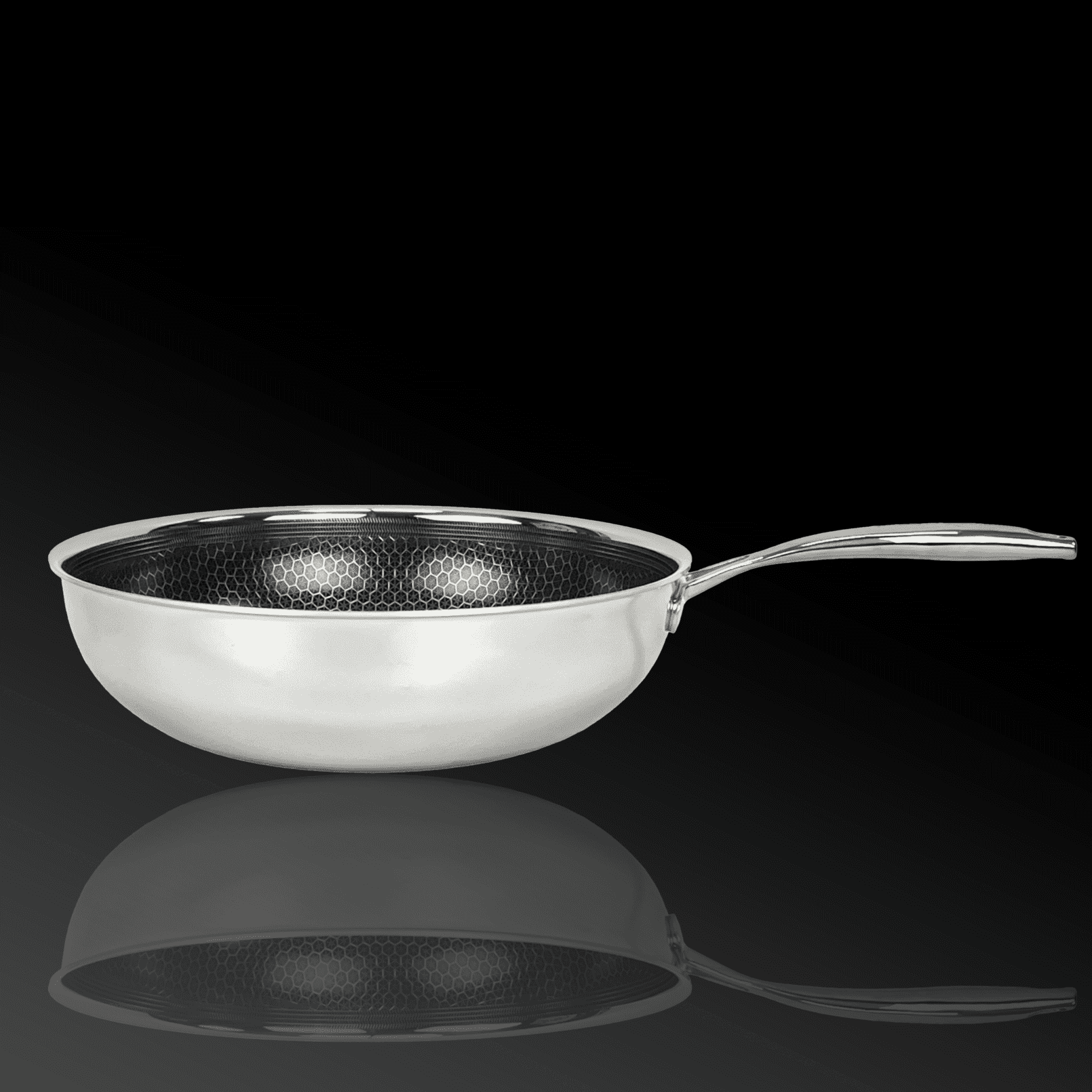 Sartén wok profesional de 30 cm para inducción, sartén de acero Yezey, juego de sartenes, sartén con tapa, sartén de acero inoxidable para inducción, lavavajillas