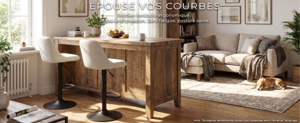 Tabouret de bar design scandinave - Vue principale