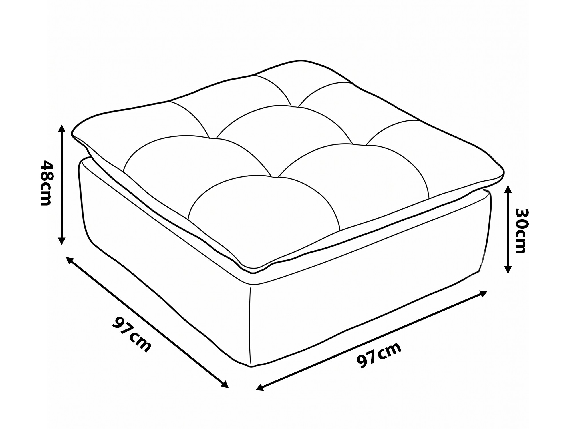 Dimensions pouf