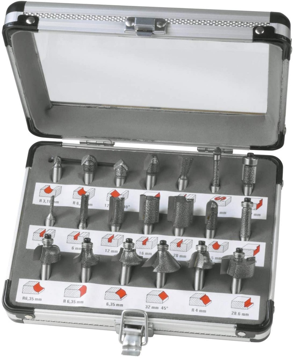 FERM PRA1008 Set di 20 frese per fresatrici