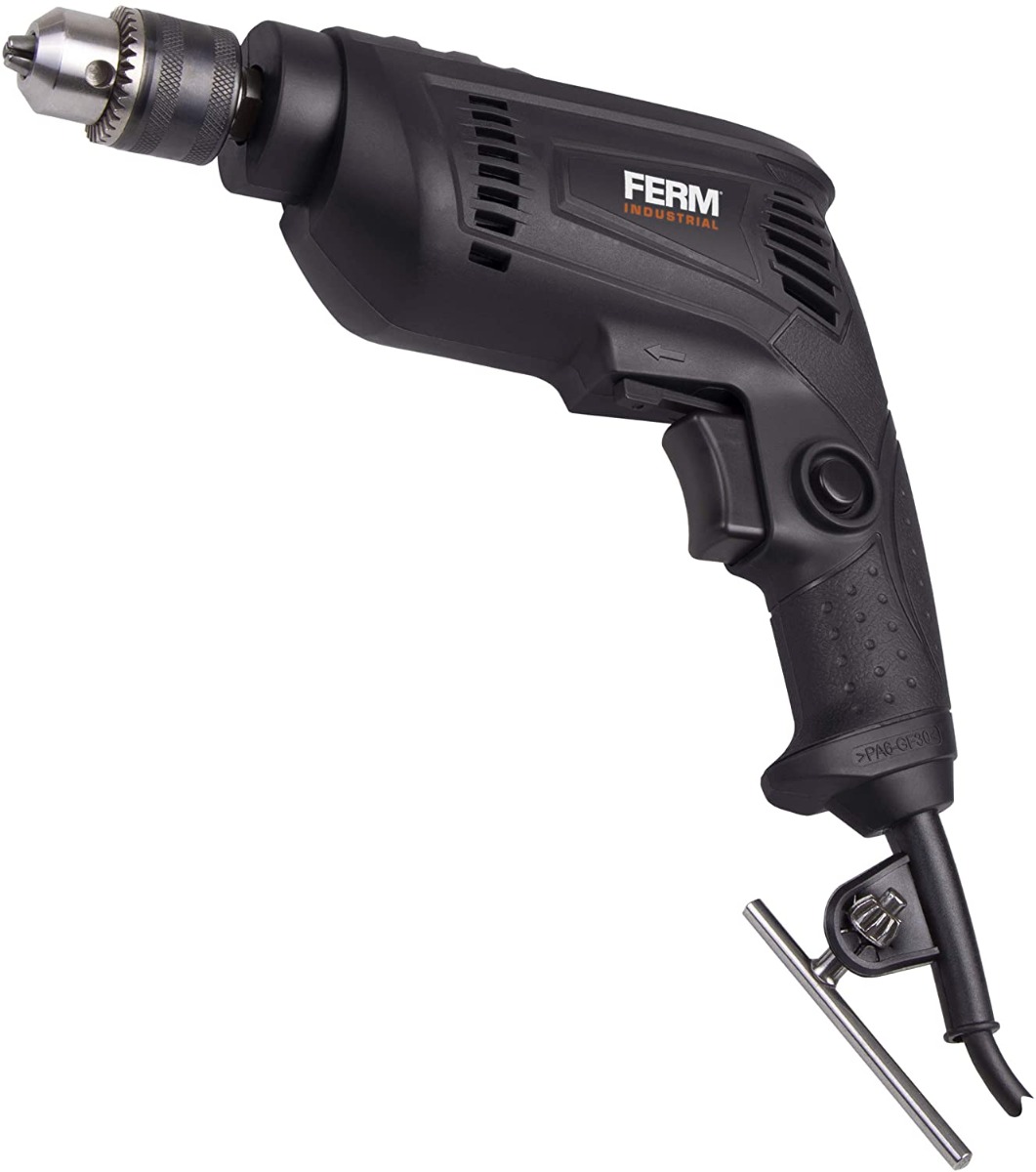 FERM PDM1048P Trapano elettrico 450W - 10mm - Velocità variabile - Impugnatura morbida