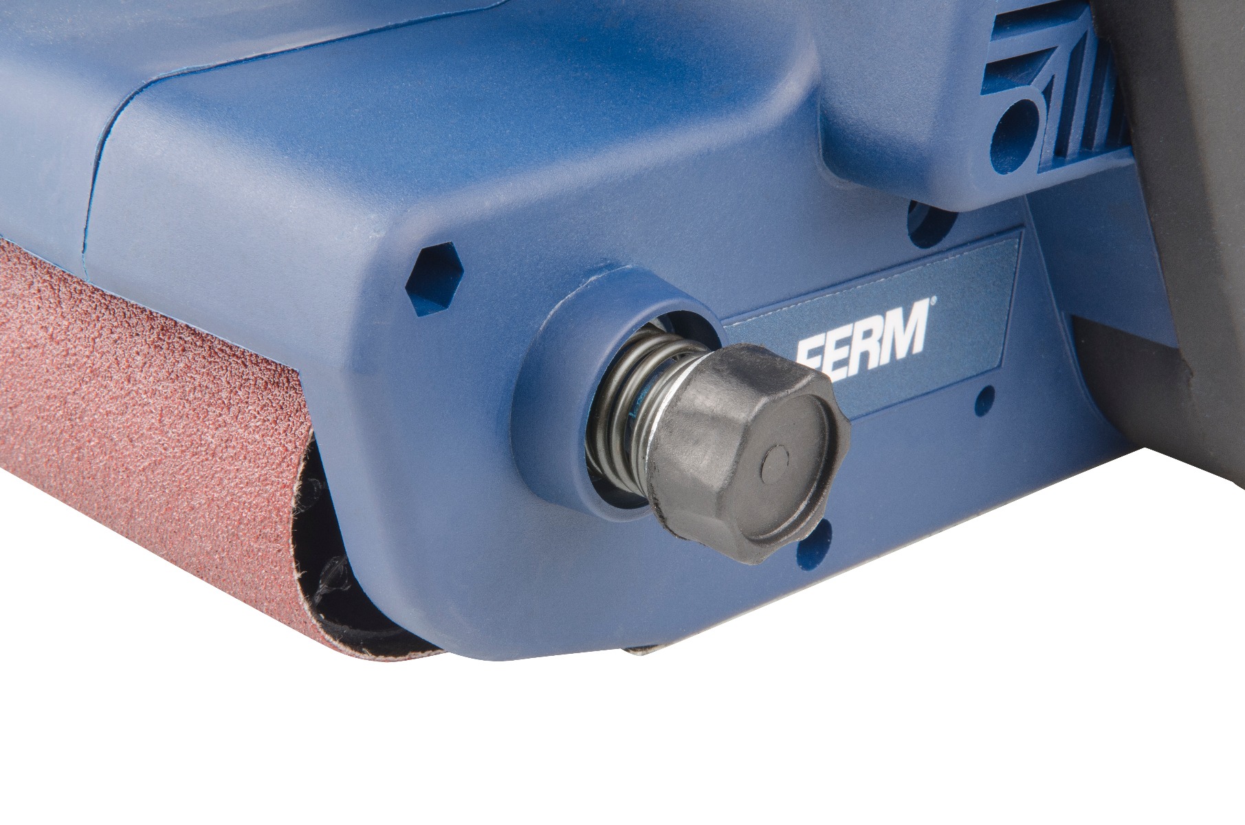 FERM Levigatrice a Nastro 900W. Include nastro abrasivo G80 e sacca raccolta polvere