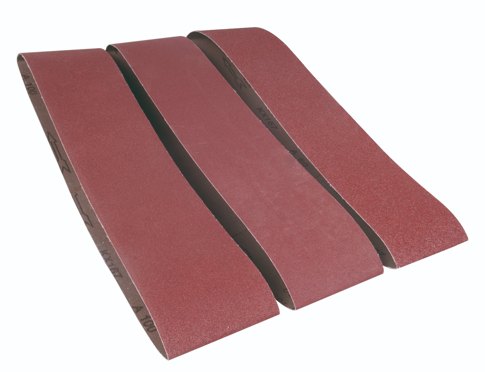 FERM BGA1058 Nastri abrasivi 915x100 mm (3 pezzi) 1x G60, 1x G100, 1x G150 - per levigatrice a nastro 