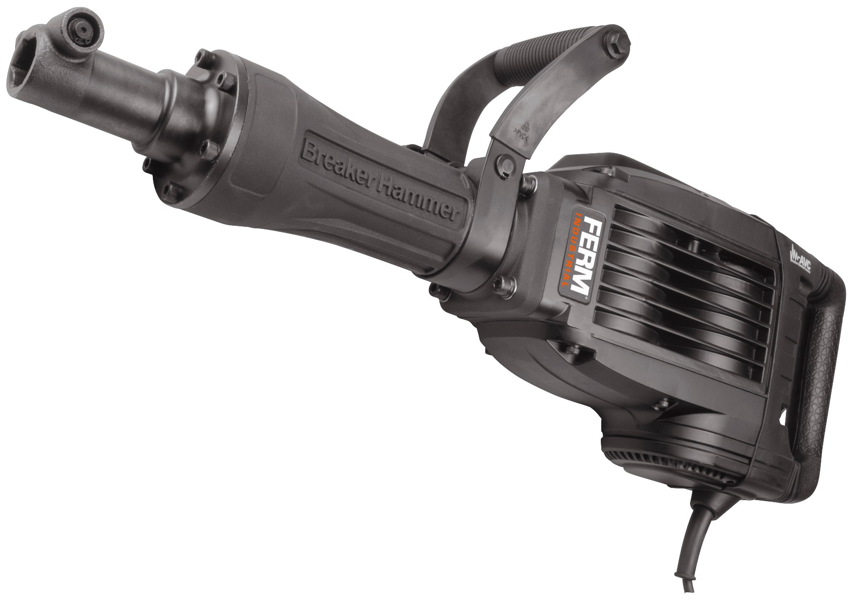 FERM HDM1042P Martello demolitore professionale 1500Mandrino SDS-Hex: 30 mm - Incl. robusta valigetta con ruote di trasporto, scalpello a punta e scalpello piatto