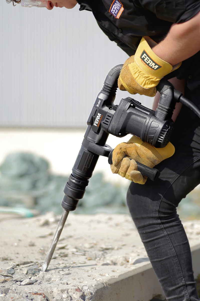 FERM HDM1040P Martello Demolitore Professionale 1200W - 12 posizioni regolabili dello scalpello
