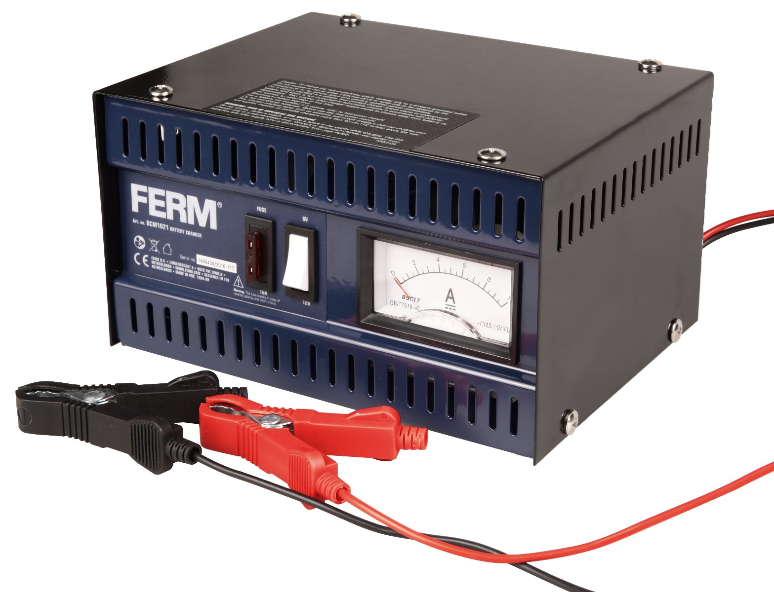 FERM Caricabatterie/Avviatore di Emergenza, 6 V/12V - 5A - BCM1021