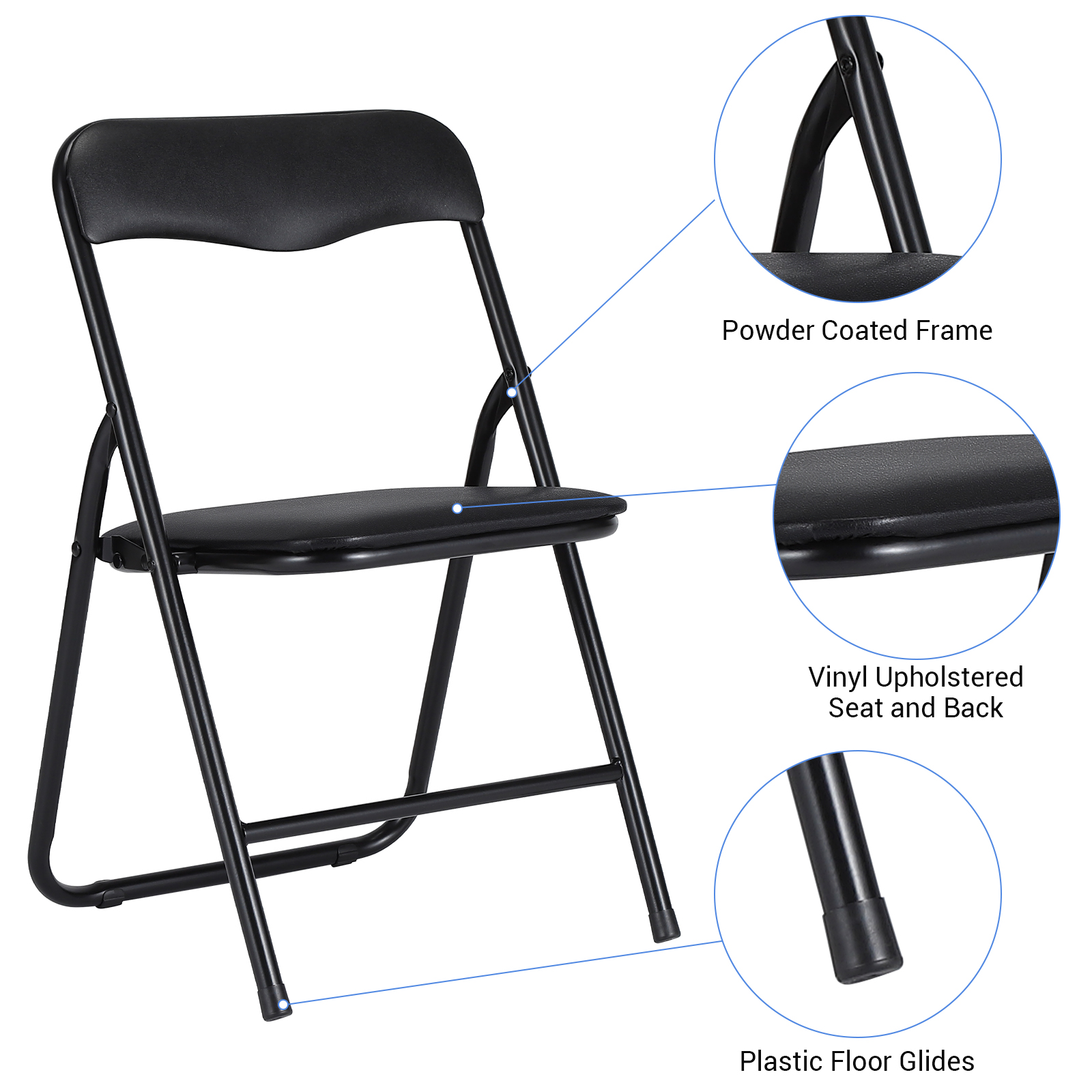 Ensemble table et chaises pliantes pour enfants 5 pièces, coloris noir – vue 1