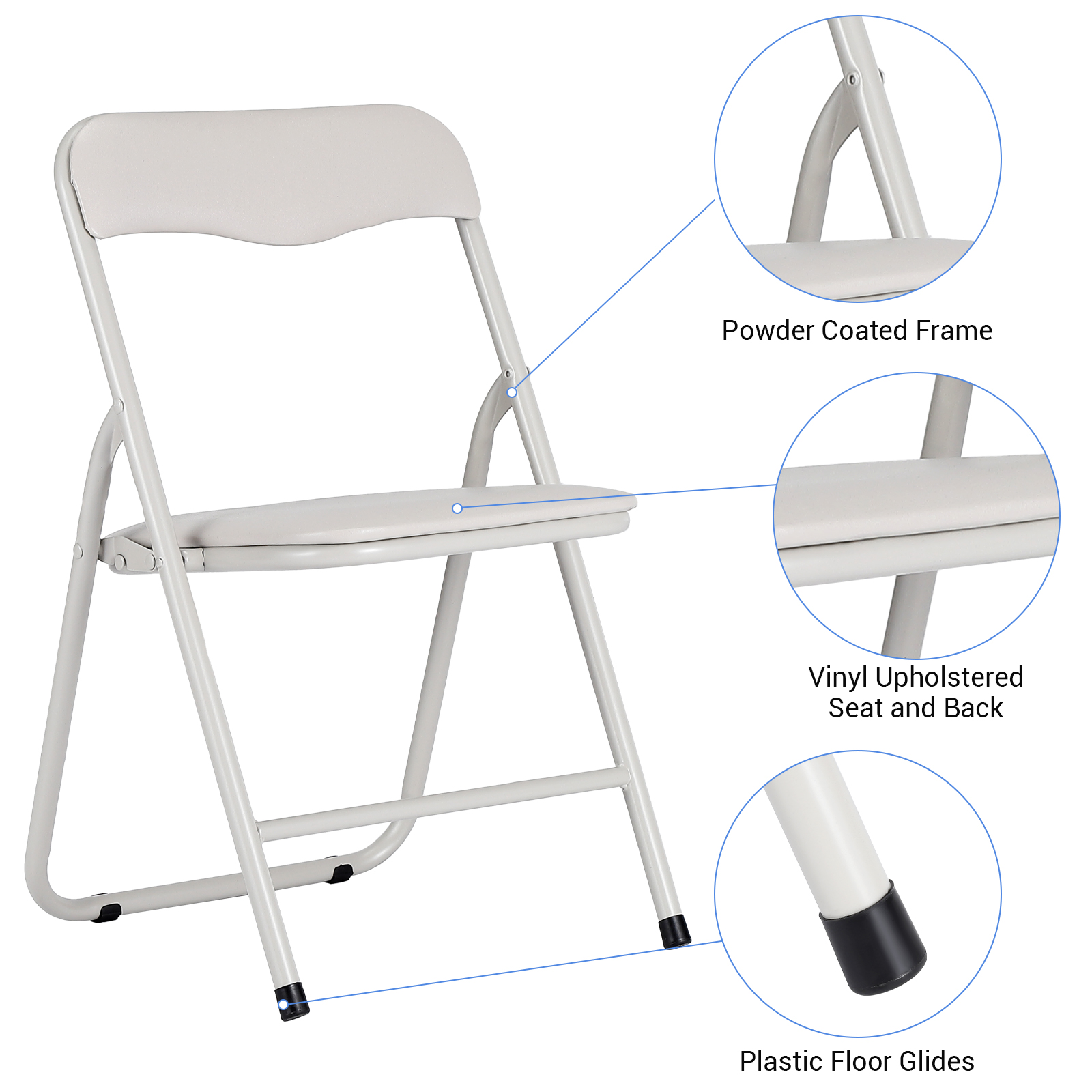 Ensemble table et chaises pliantes pour enfants 5 pièces, coloris beige – vue 1