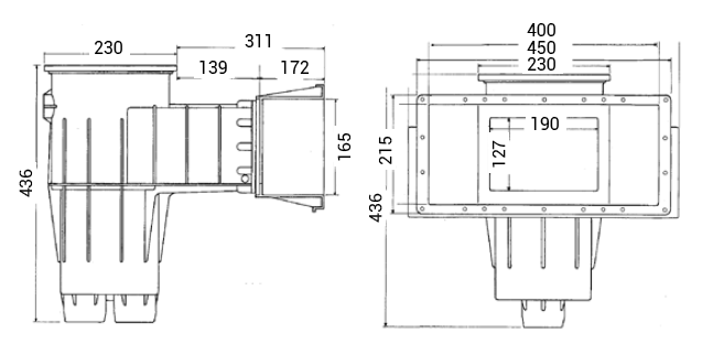 Skimmer Hayward grande meurtrière 3119 dimensions