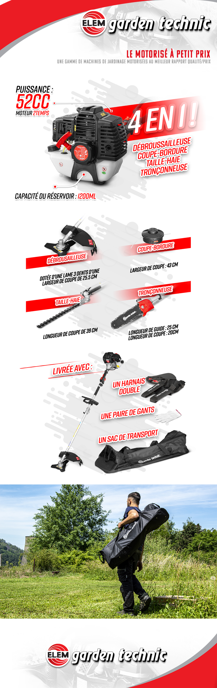 Caractéristiques DCBT52XT-BAG