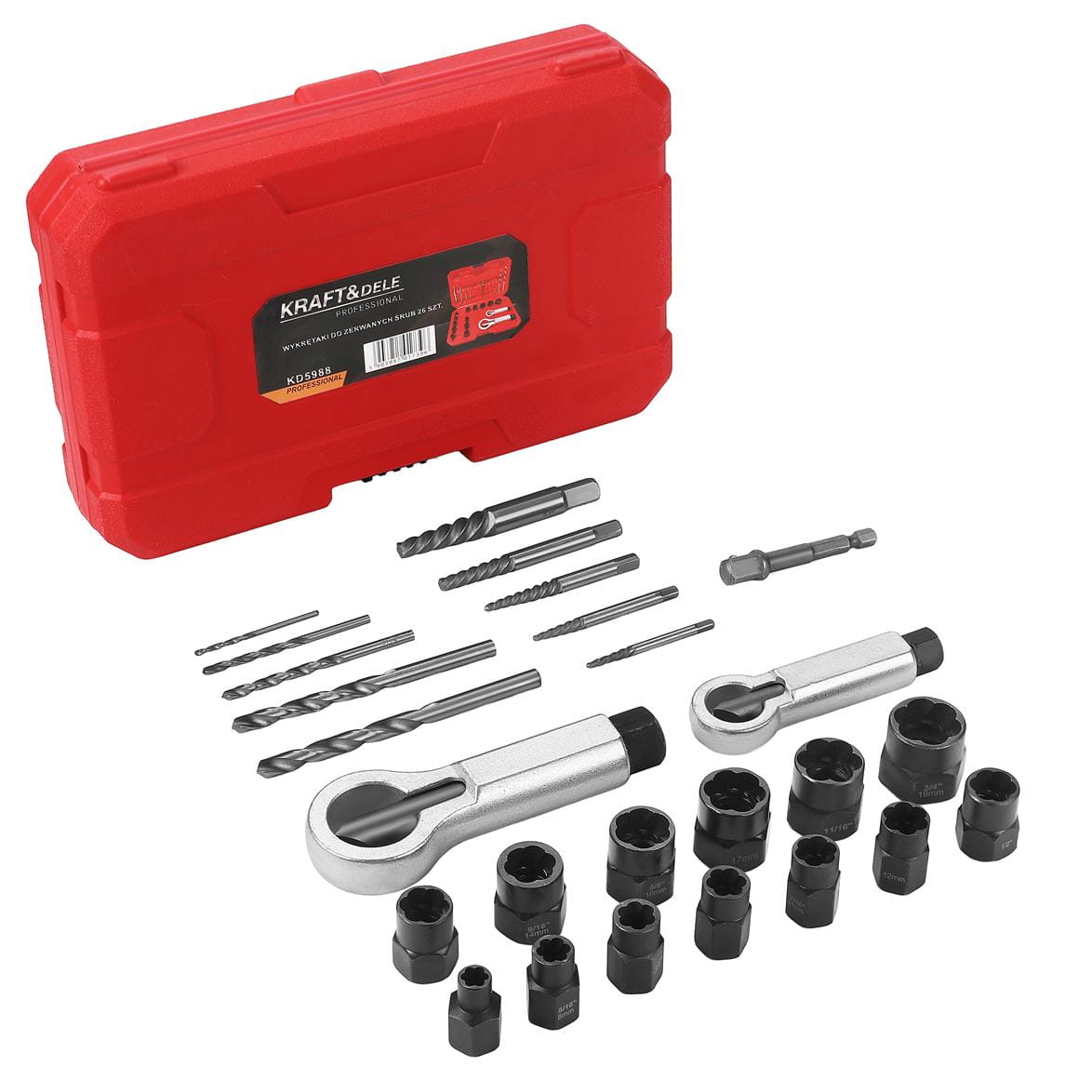 26-teiliges professionelles Schraubenausdreher-Set | Kraft&Dele