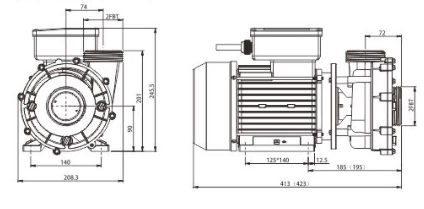Dimensions pompe HDP
