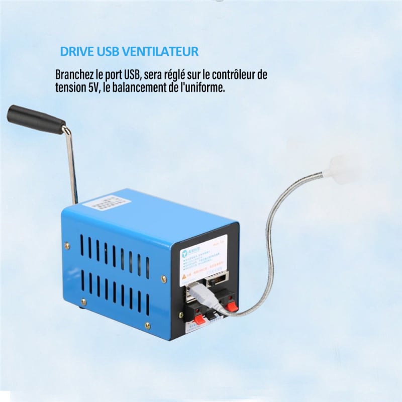 Générateur à manivelle générateur portable d'urgence pour l'extérieur  chargeur usb de téléphone portable et d'ordinateur