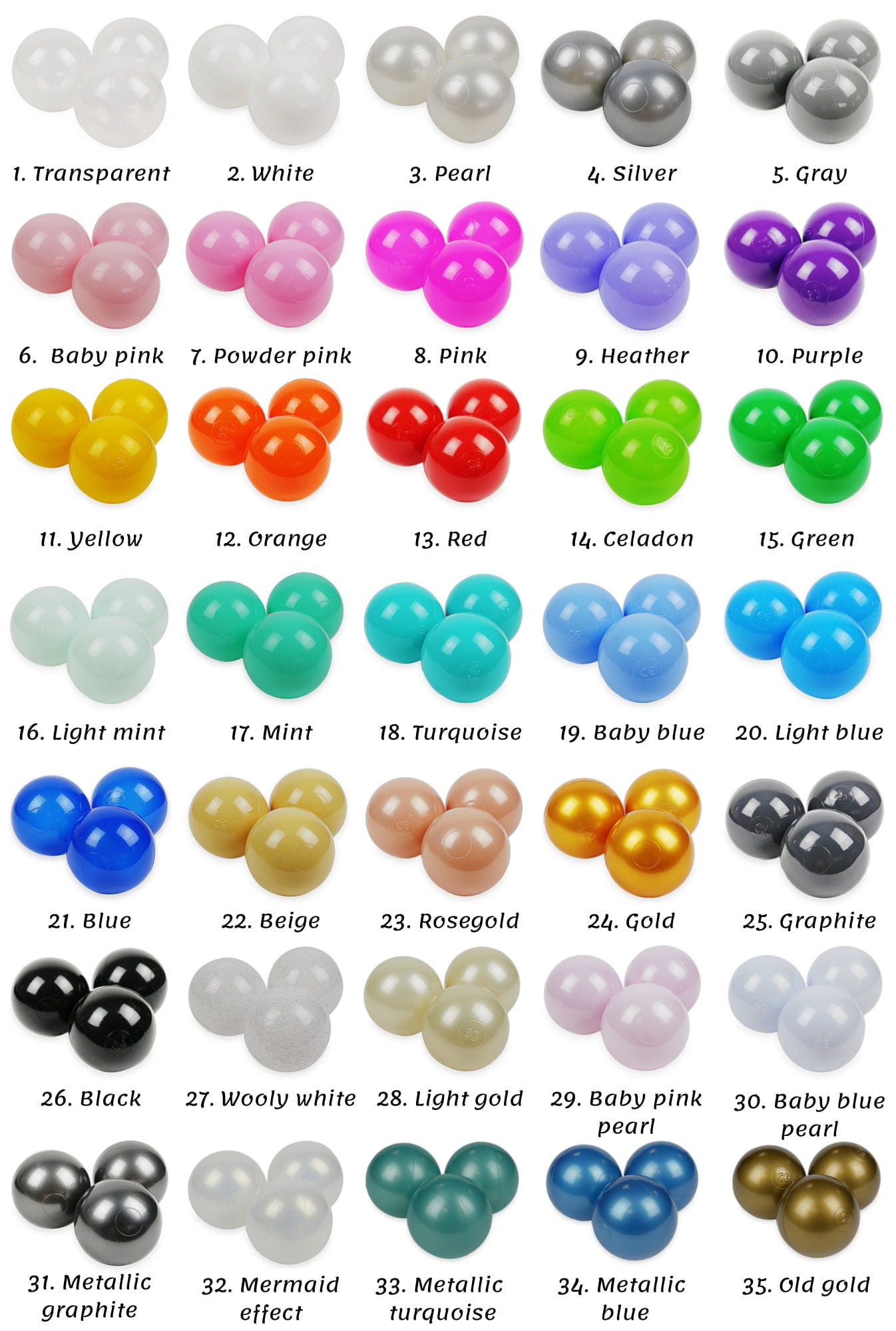 Weiche Bälle für einen Trockenpool in 32 Farben!