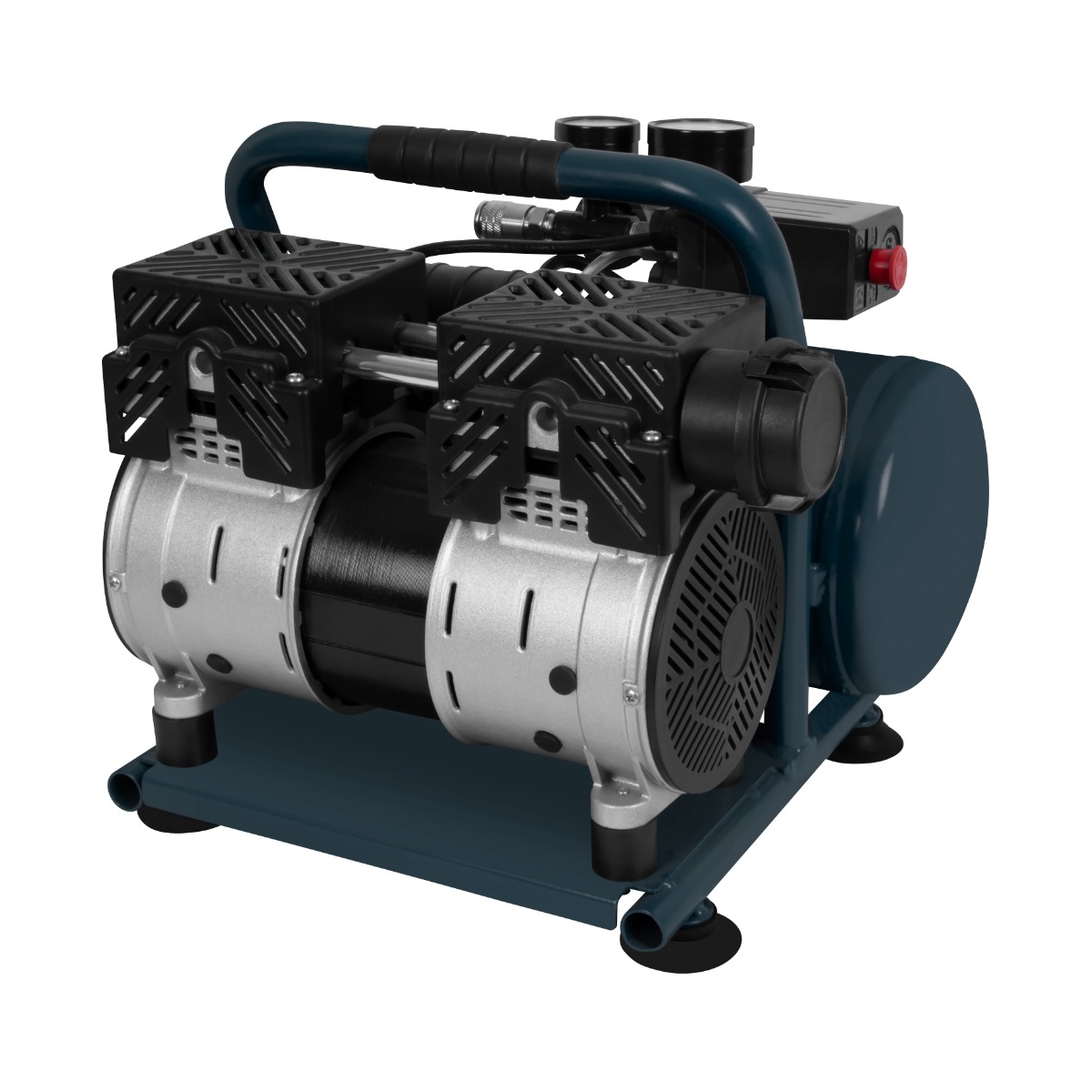 VONROC CR504AC_GREY Compressore d'aria silenzioso - 57,5dB | 6 Lt - Senza olio - 750W – Antracite