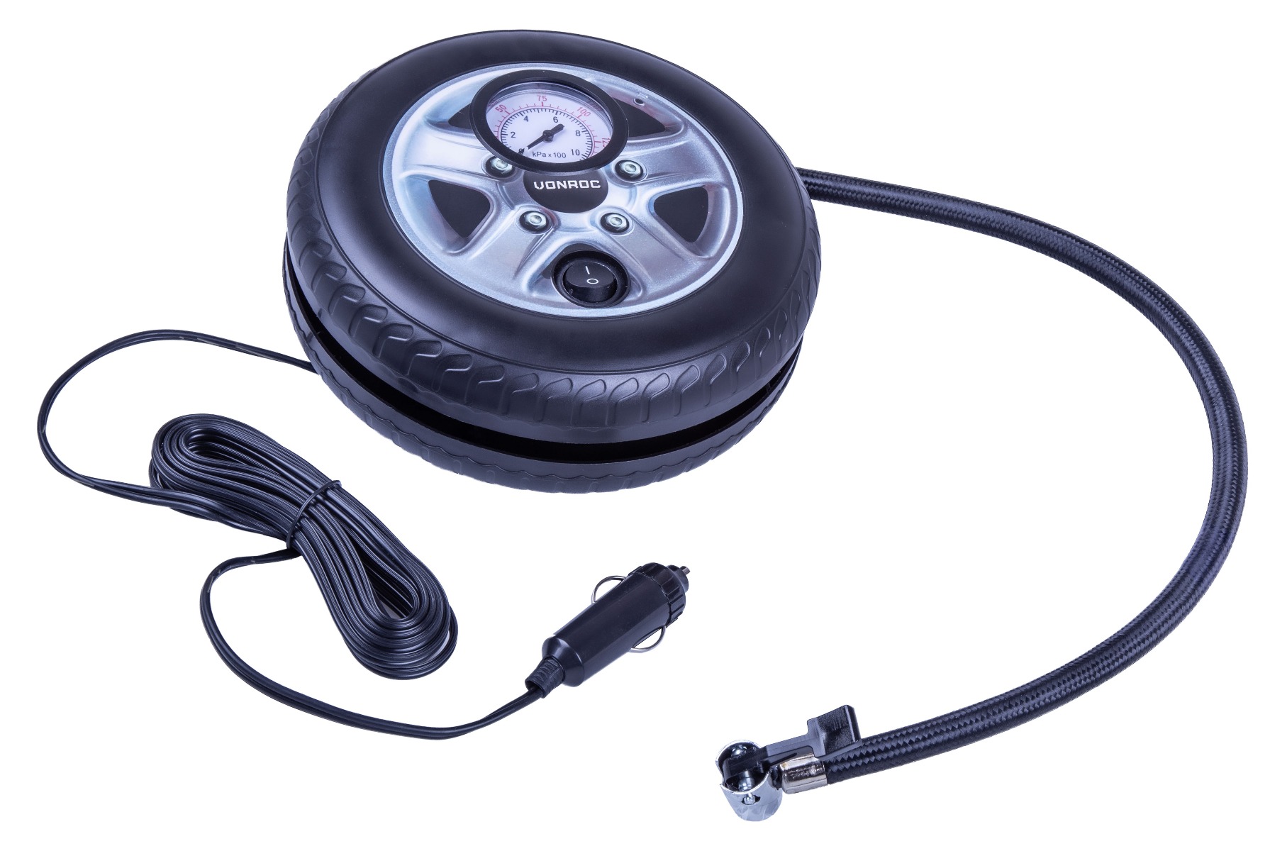 VONROC CR502AC Compressore portatile 12V con manometro