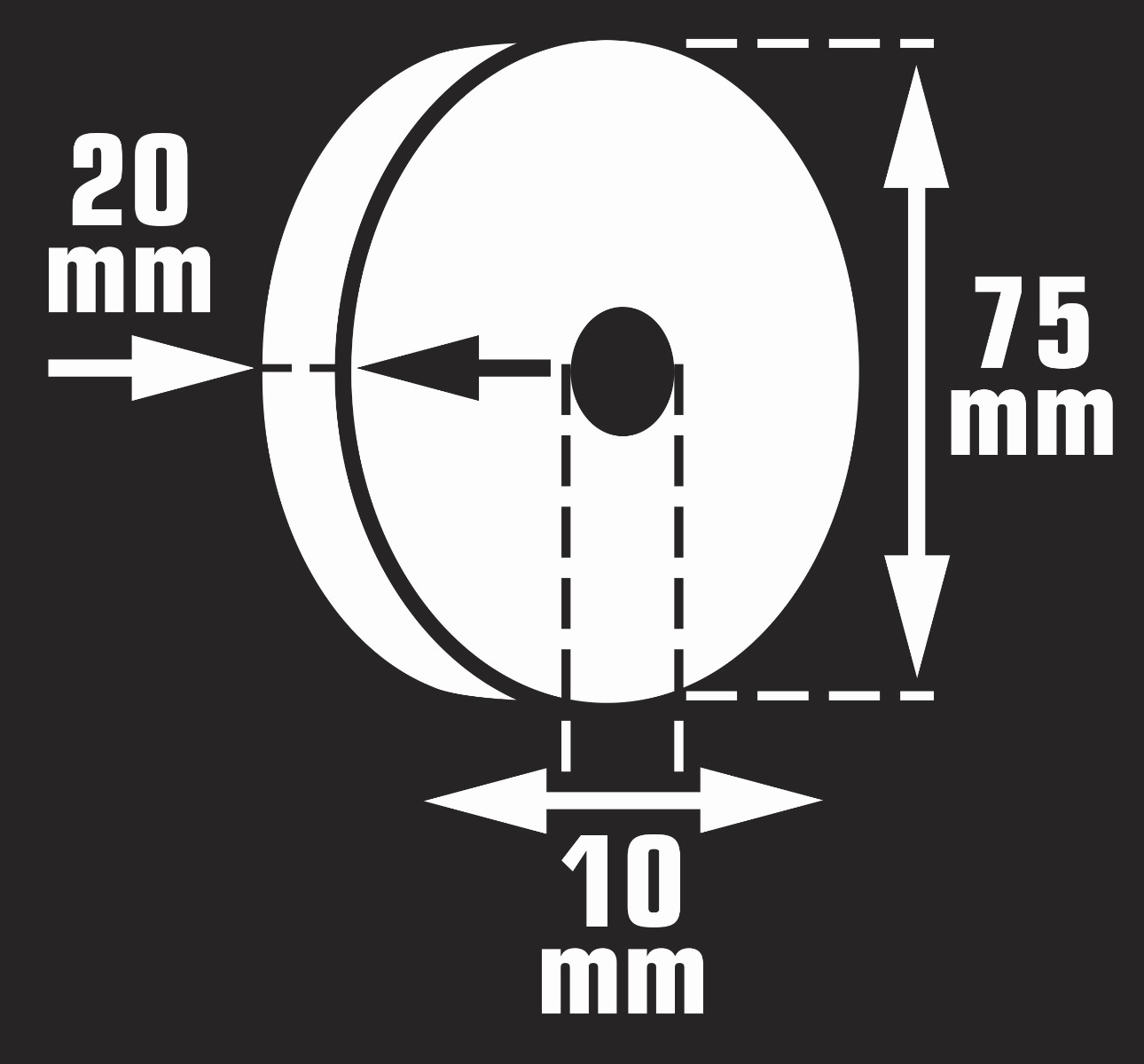 VONROC BG802AA Mola universale G400 per smerigliatrice da banco. 75x10x20mm