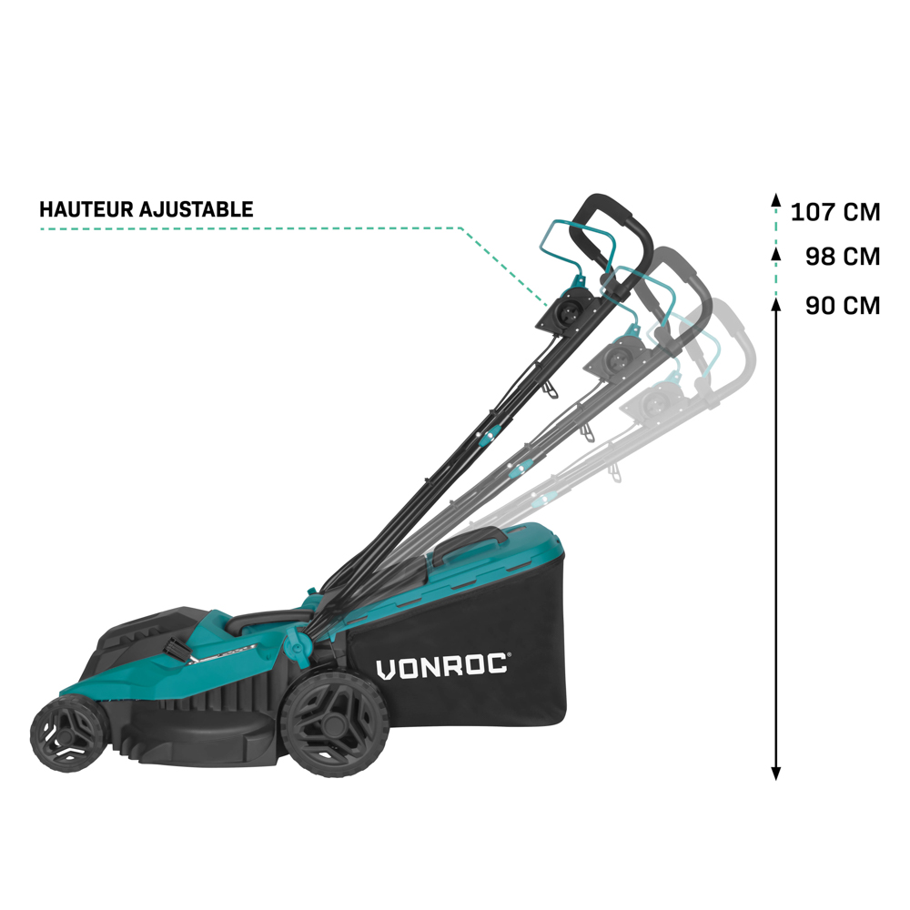 Tondeuse à gazon VONROC LM506AC