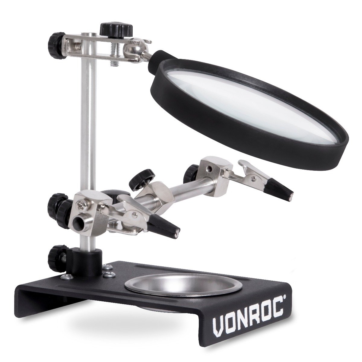 VONROC SG801AA Terza mano per saldatura con lente d'ingrandimento
