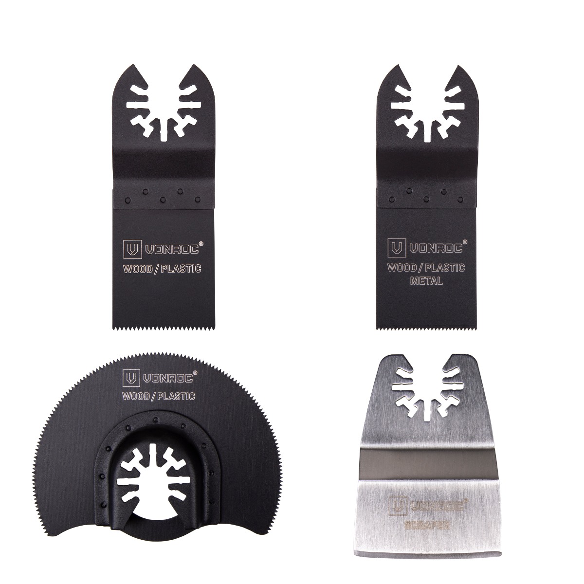 VONROC OT801AA Set di 4 accessori per utensili multifunzione