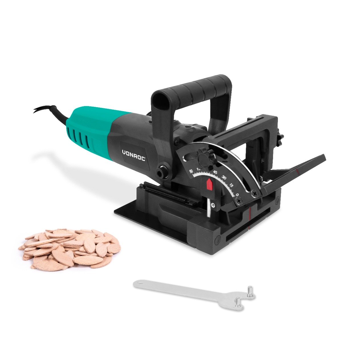 VONROC BJ501AC Fresatrice lamellare 900W | Con 50 biscotti e sacchetto per la polvere