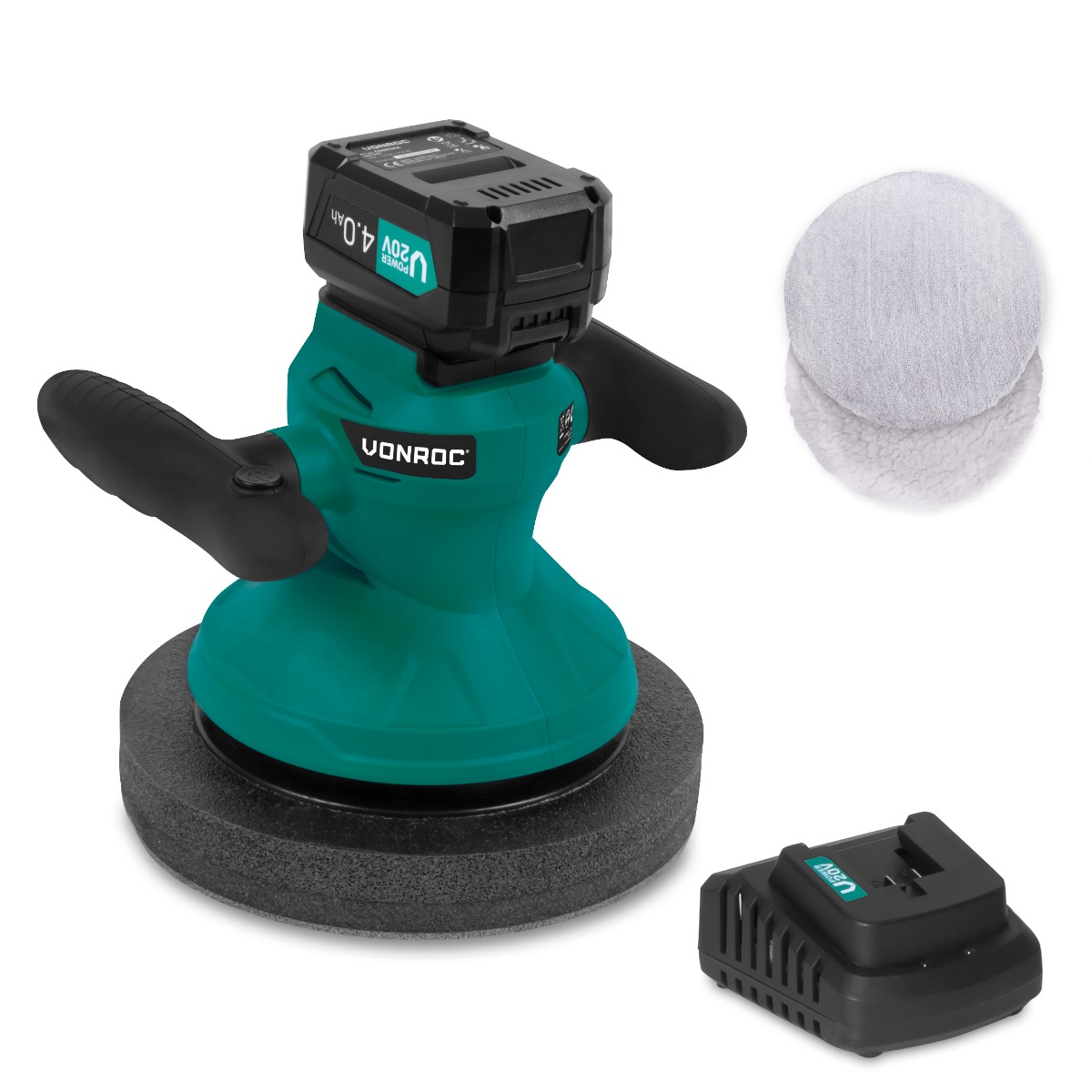 VONROC S3_PM508DC Lucidatrice auto e barca 20V Ø240mm con batteria 4Ah