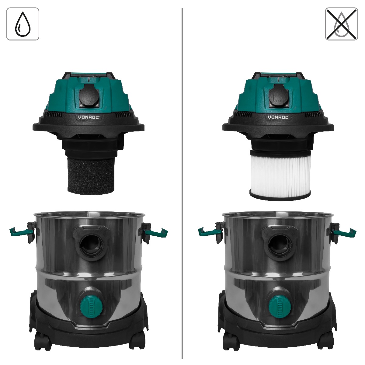 VONROC VC504AC Aspiratore solidi e liquidi 1400W