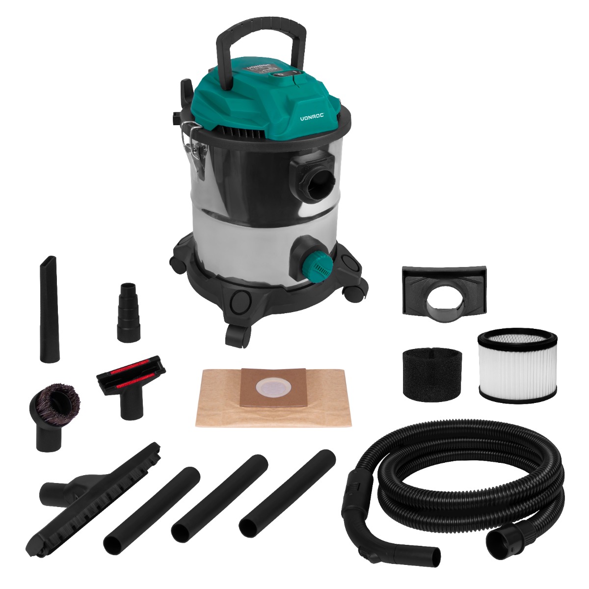 VONROC VC506AC Aspiratore a umido e a secco multiuso 1400W