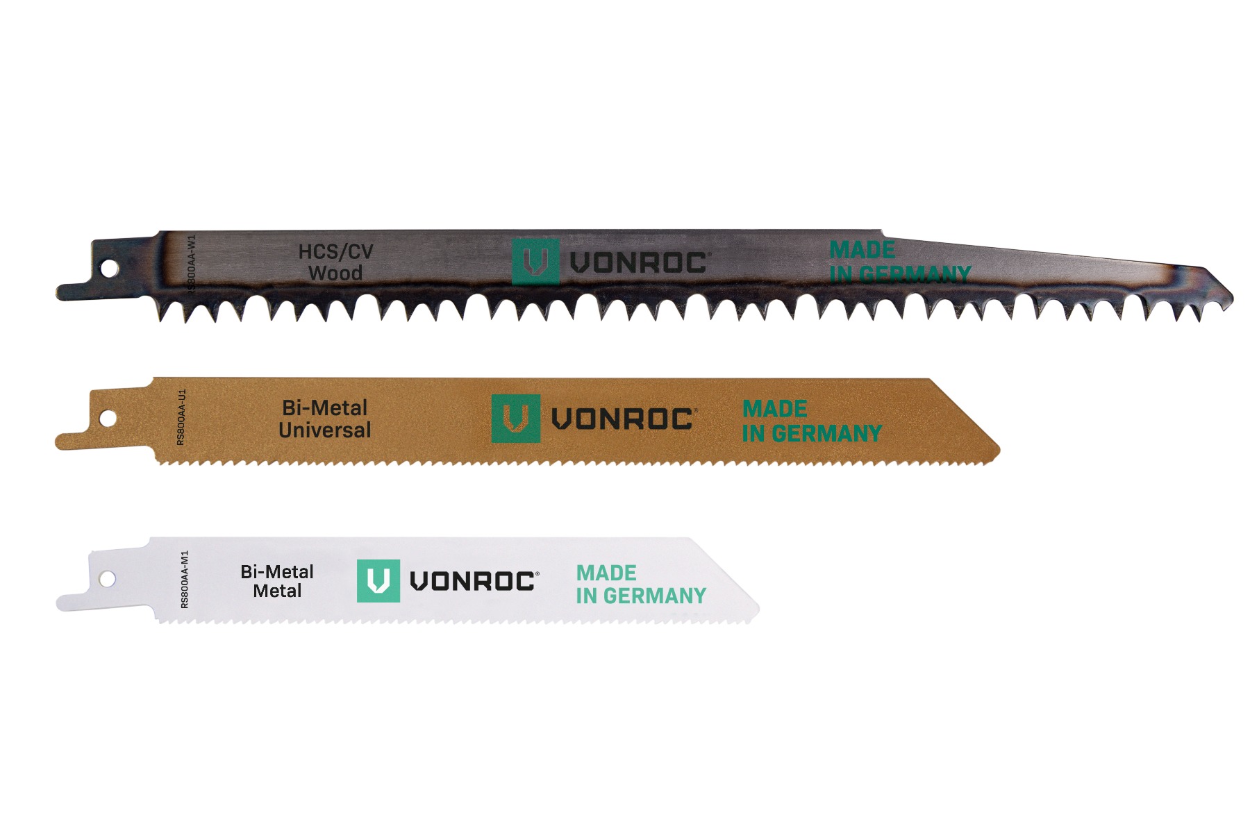 Sega a gattuccio. Incl. 1 batteria 2.0Ah, caricabatterie, 3 lame e sacca portautensili VONROC