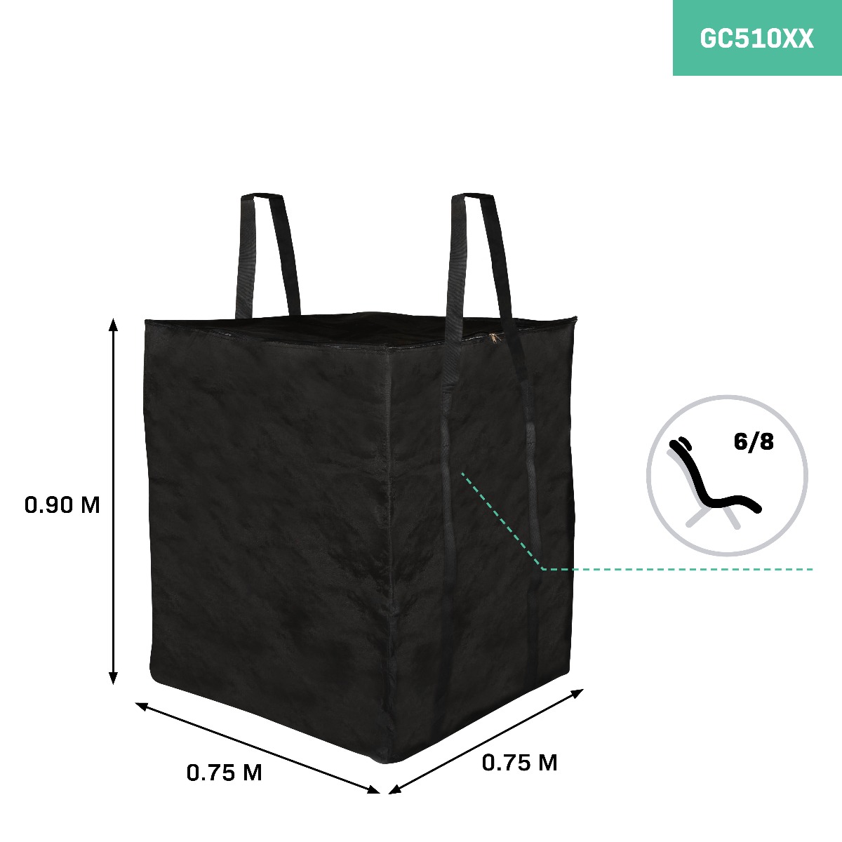 VONROC GC510XX Copertura protettiva premium per cuscini da giardino 75x75x90cm