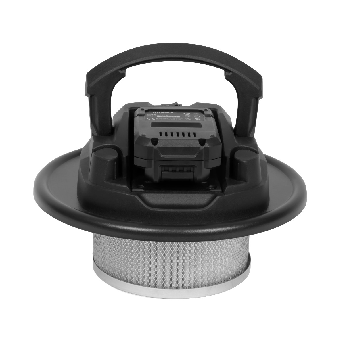VONROC S_VC507DC Aspiracenere a batteria VPower 20V. Incl. una batteria 2.0Ah e caricatore. Serbatoio 12L - Filtro HEPA