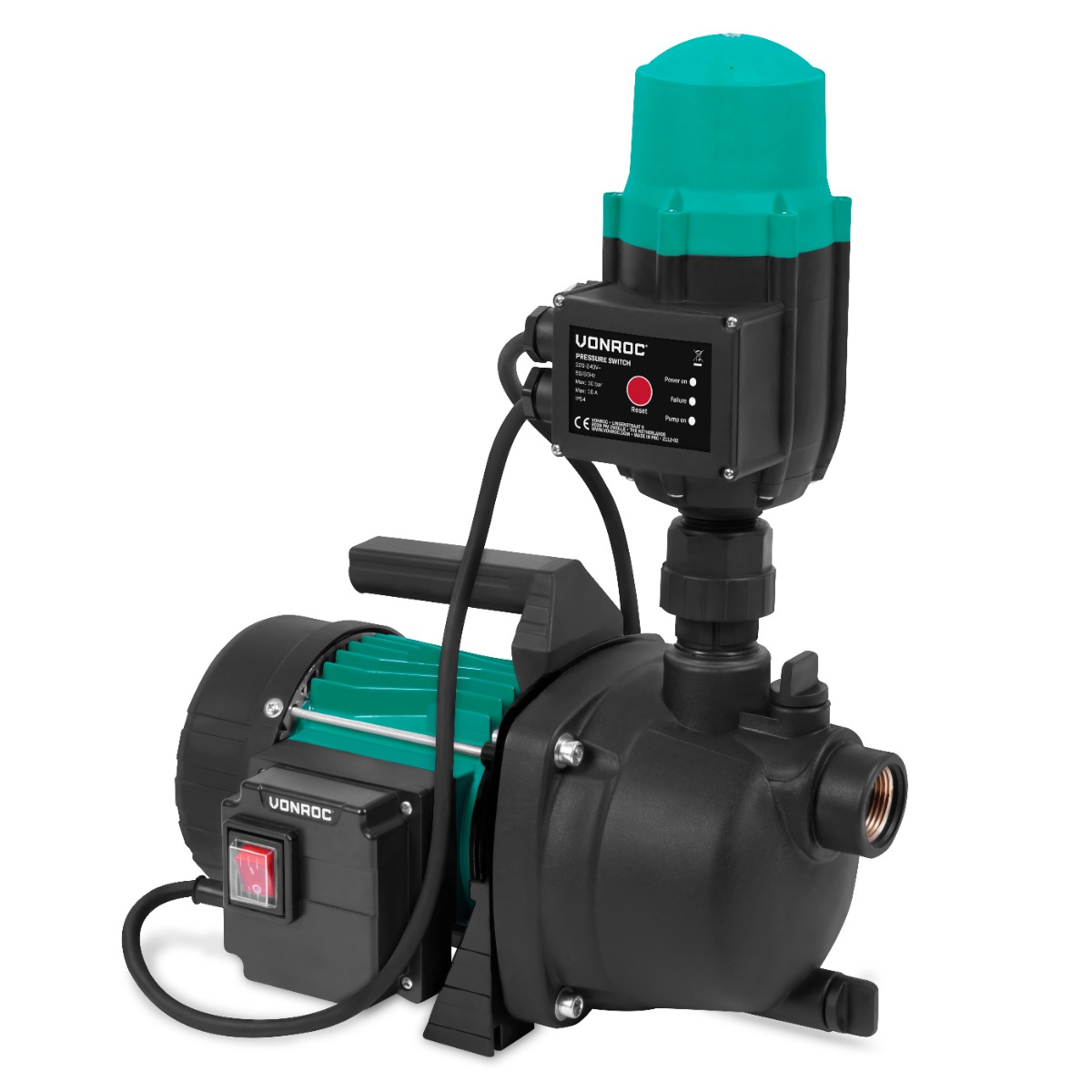 VONROC GP527AC Pompa idrofora - Pompa automatica - 800W - 3300L. Con pressostato