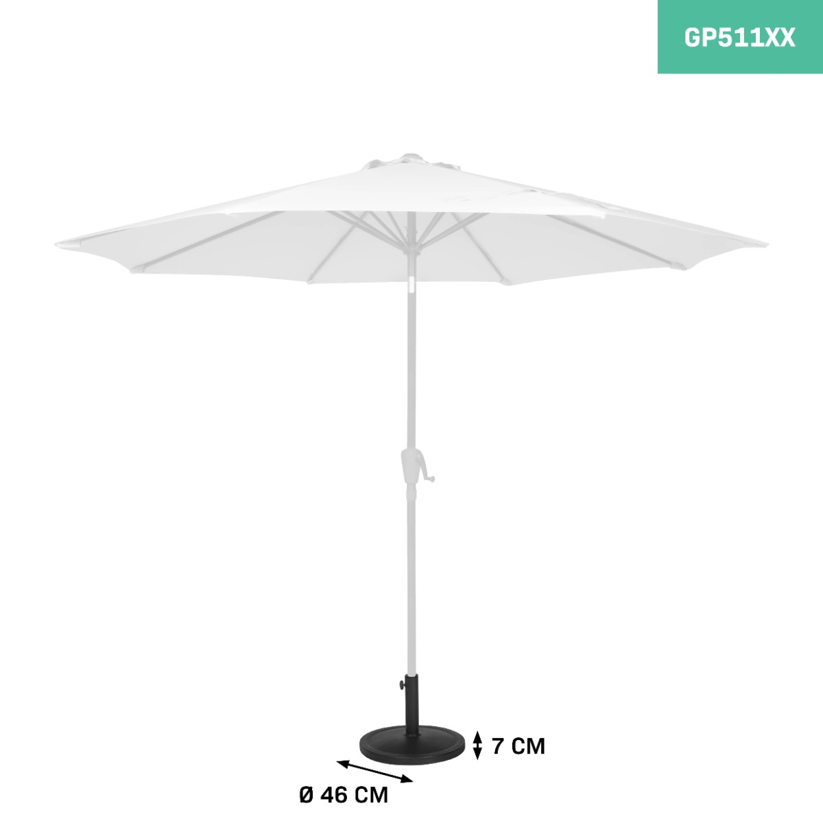 VONROC GP511XX Base per ombrellone in cemento