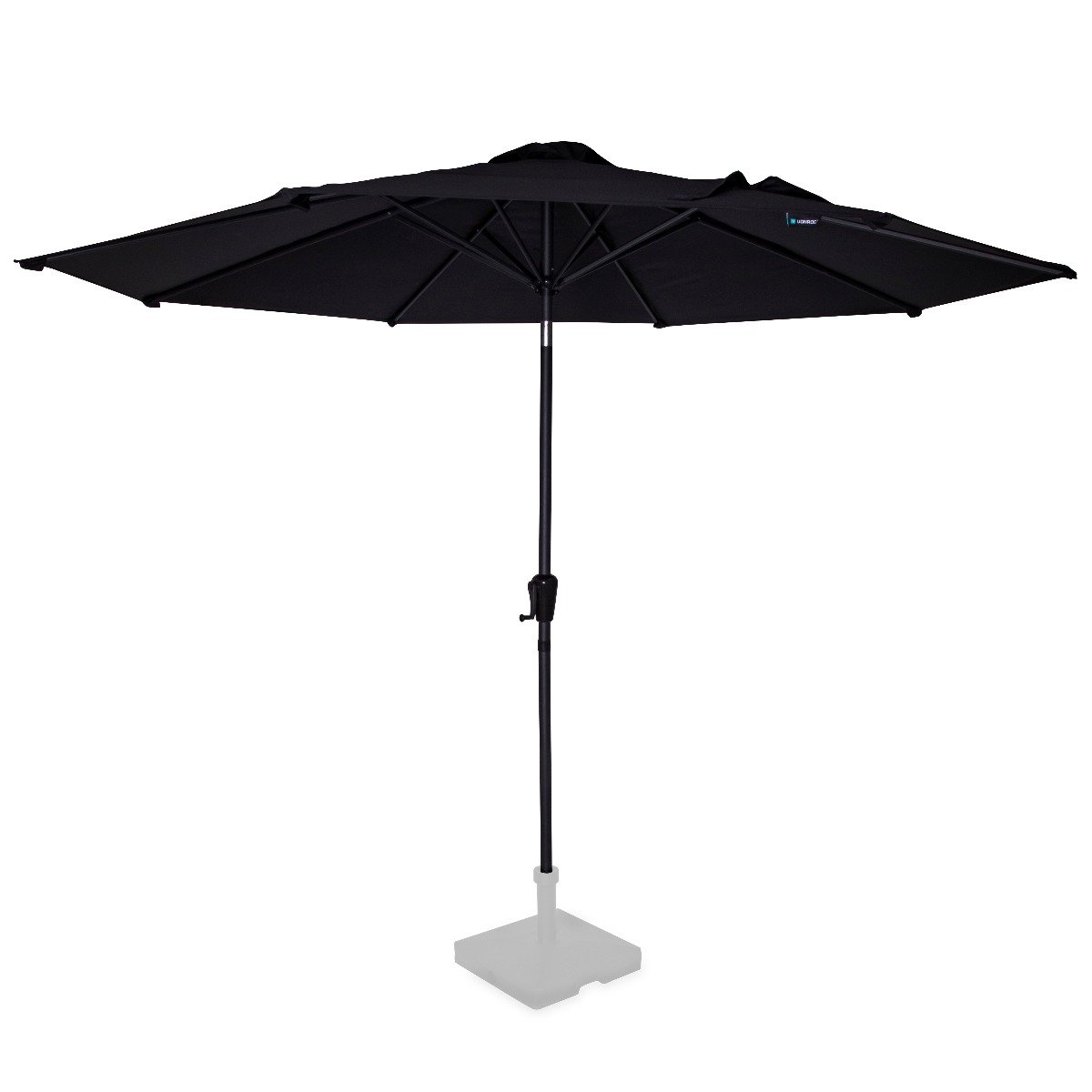 VONROC GP503XX Ombrellone parasole da giardino Recanati Ø300cm. Inclinabile. Tessuto UPF50+. Antracite/Nero