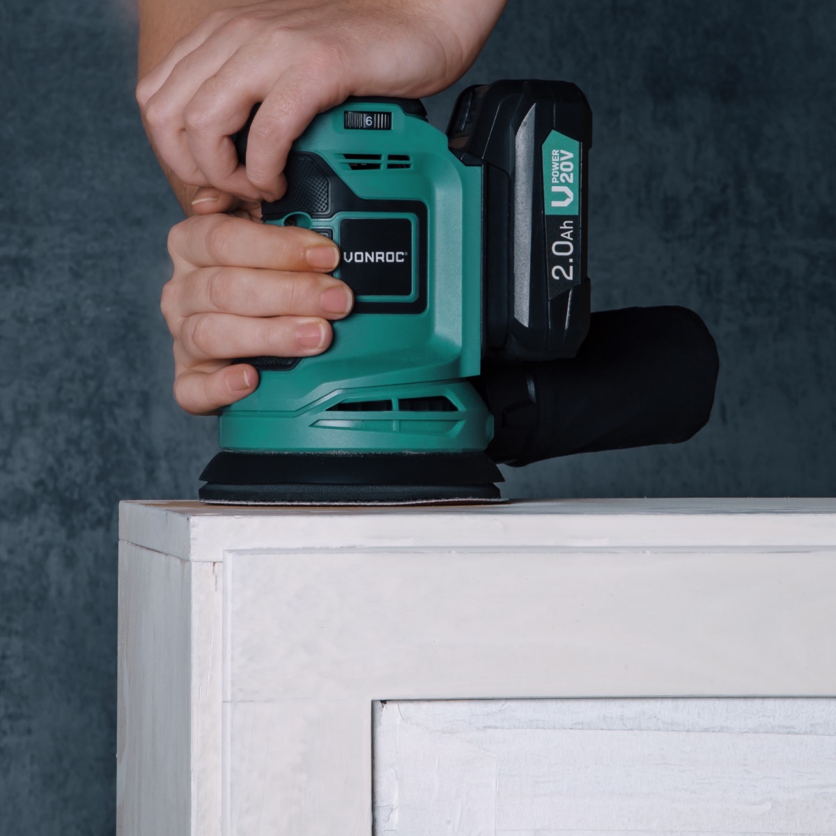 VONROC S2_OS503DC Levigatrice orbitale VPOWER 20V - Ø125mm, 2x2ah