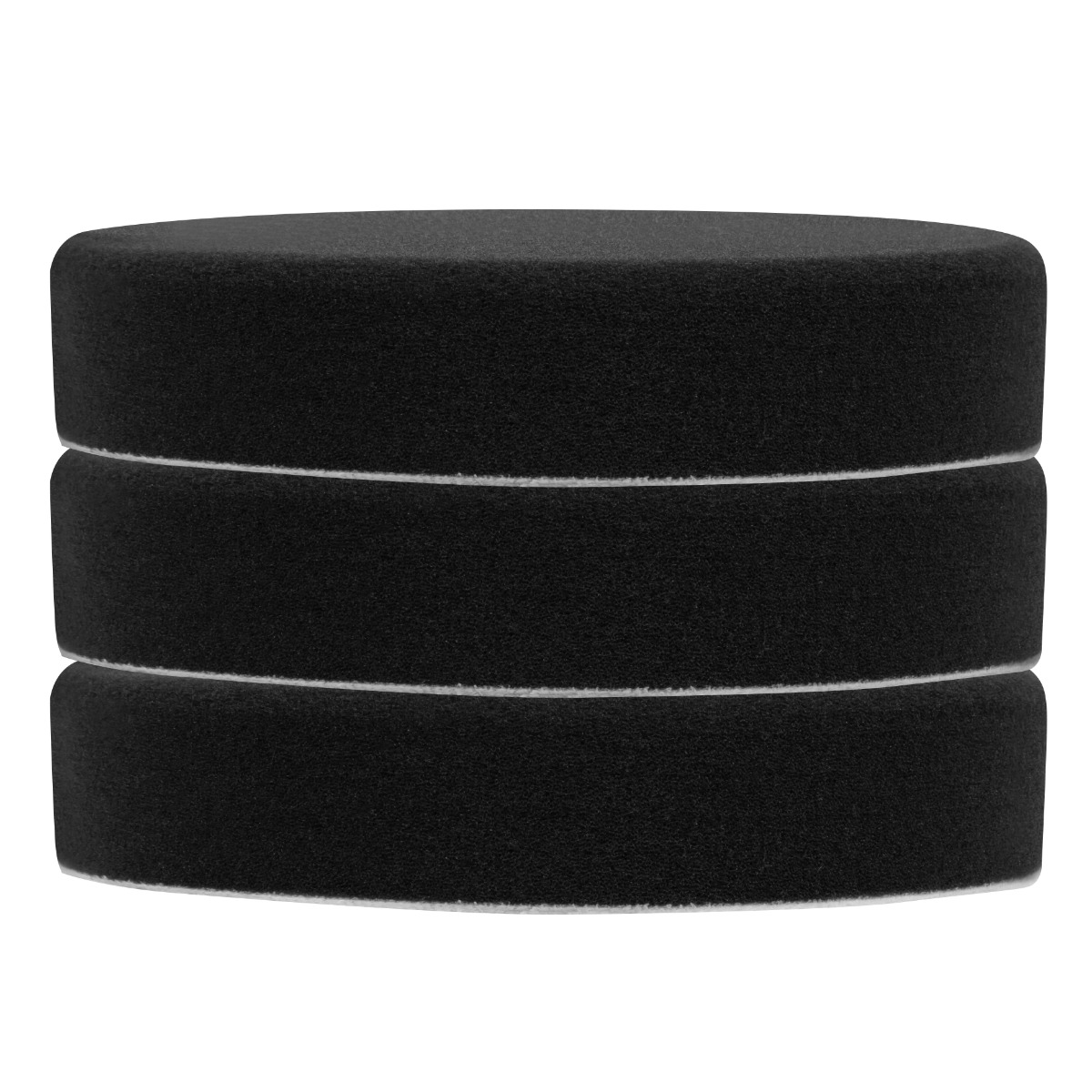 VONROC PM811AA Set 3 Tamponi di lucidatura|Dischi in schiuma per lucidatrici 125mm. Nero