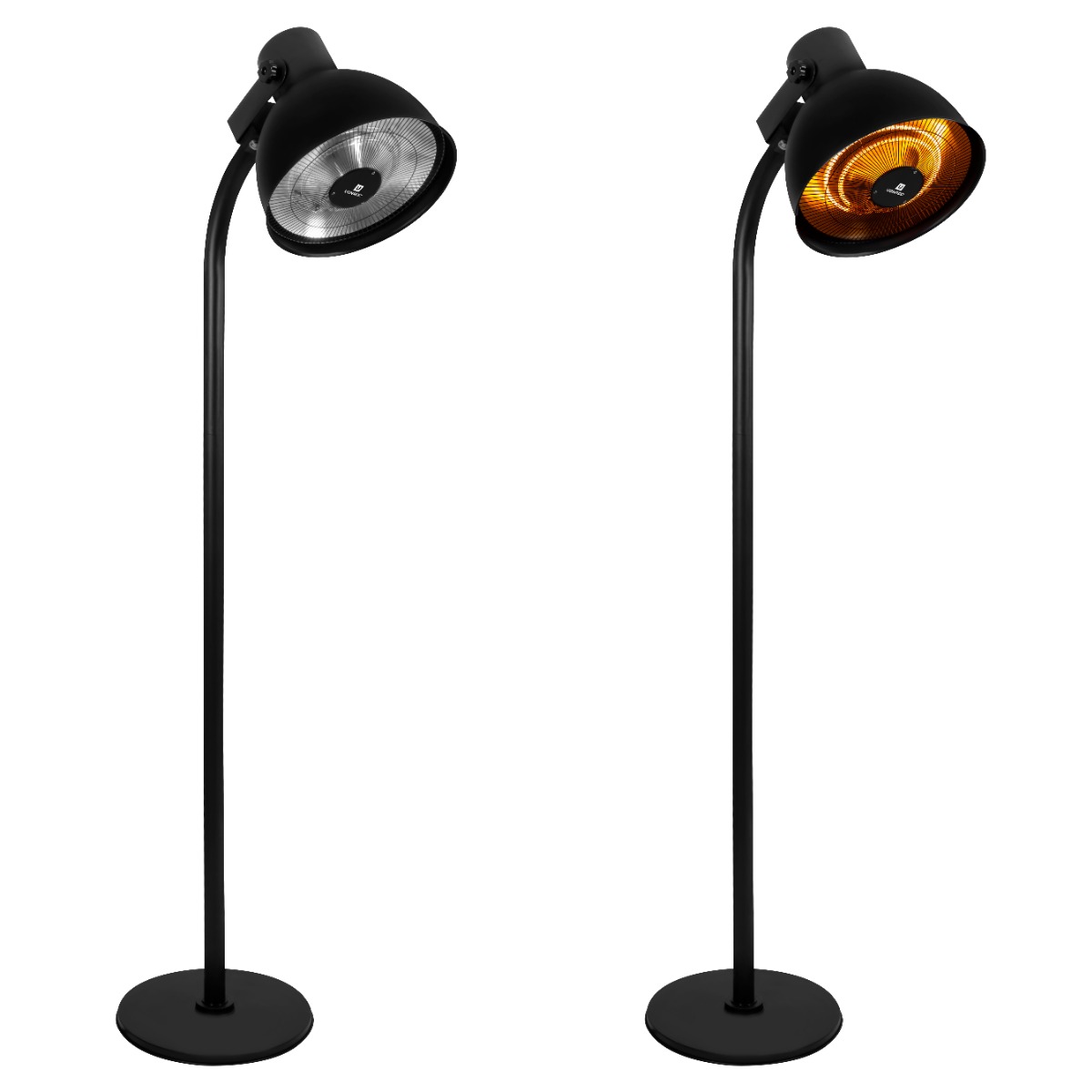 VONROC PH512AC Riscaldatore a infrarossi 2000W con base d'appoggio